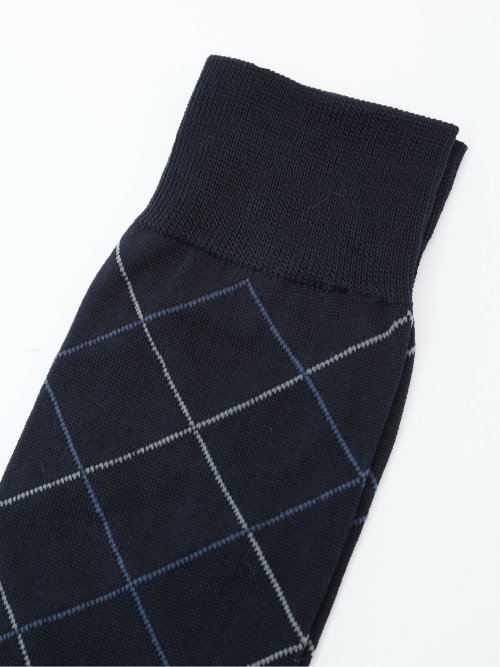 抗菌防臭 ダイヤ柄クルーソックス