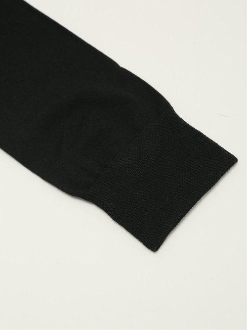 シルケット光沢 平無地クルーソックス