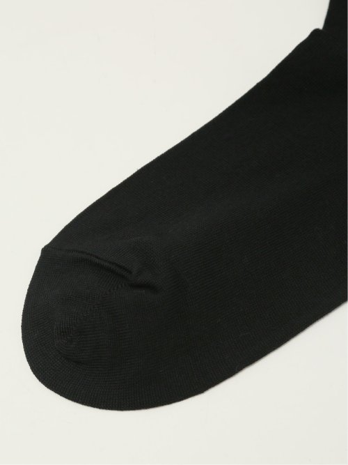 シルケット光沢 平無地クルーソックス