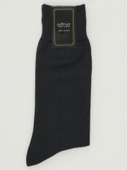 シルケット光沢 平無地クルーソックス