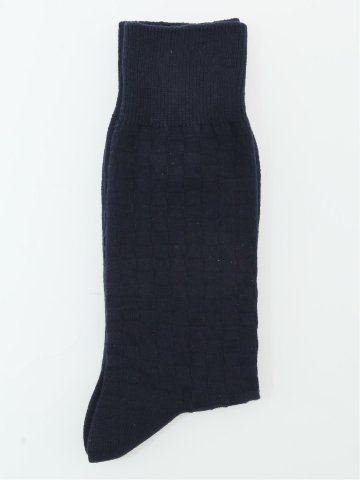 【大きいサイズ】グランバック/GRAND-BACK ストレッチ抗菌防臭 市松柄クルーソックス