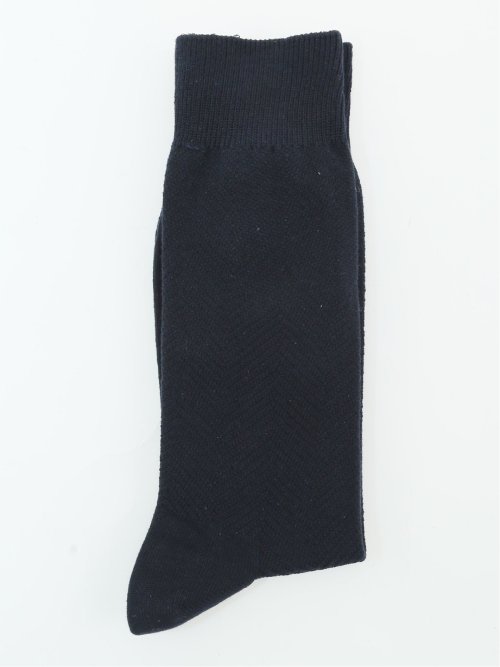 【大きいサイズ】グランバック/GRAND-BACK ストレッチ抗菌防臭 ヘリンボン柄クルーソックス