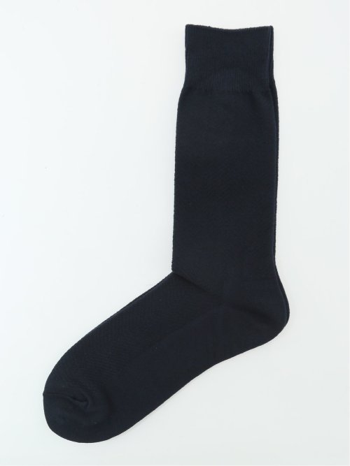 【大きいサイズ】グランバック/GRAND-BACK ストレッチ抗菌防臭 ヘリンボン柄クルーソックス