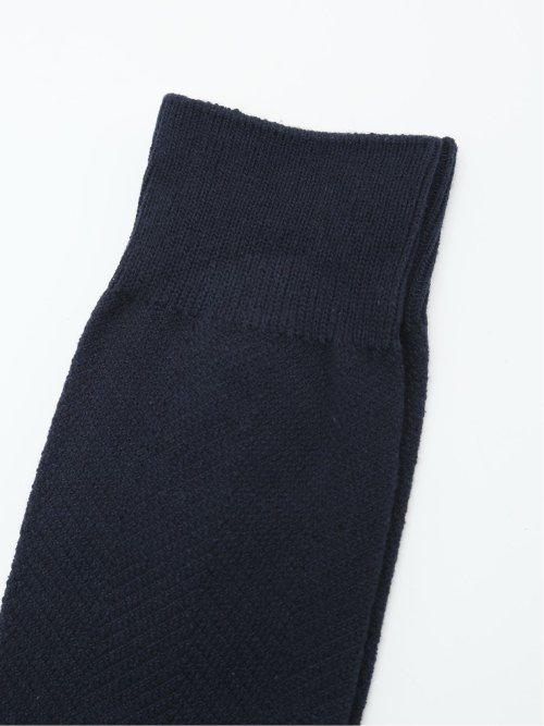 【大きいサイズ】グランバック/GRAND-BACK ストレッチ抗菌防臭 ヘリンボン柄クルーソックス