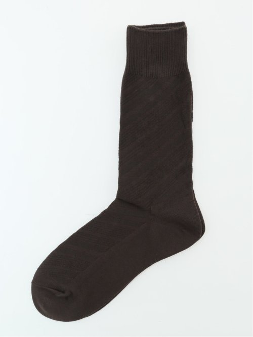 【大きいサイズ】グランバック/GRAND-BACK ストレッチ抗菌防臭 斜め柄クルーソックス