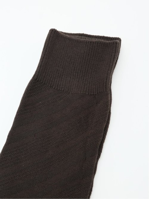 【大きいサイズ】グランバック/GRAND-BACK ストレッチ抗菌防臭 斜め柄クルーソックス