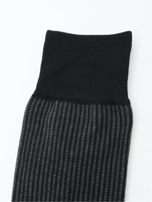 【大きいサイズ】グランバック/GRAND-BACK ストレッチ抗菌防臭 ストライプ柄クルーソックス