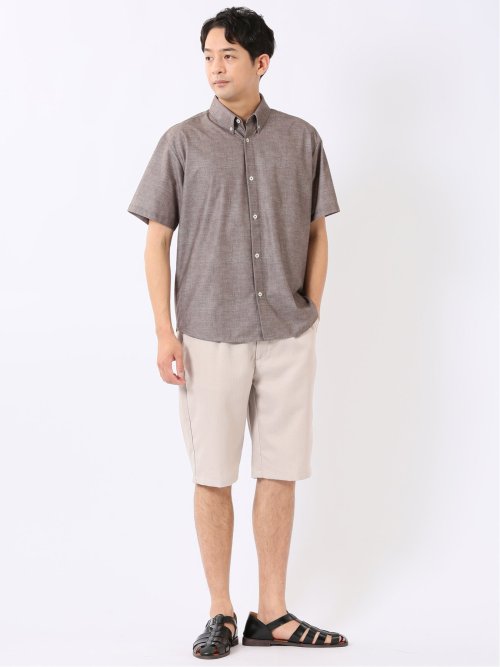 ストレッチ テックリネン パナマ バックシャーリング ショート パンツ メンズ