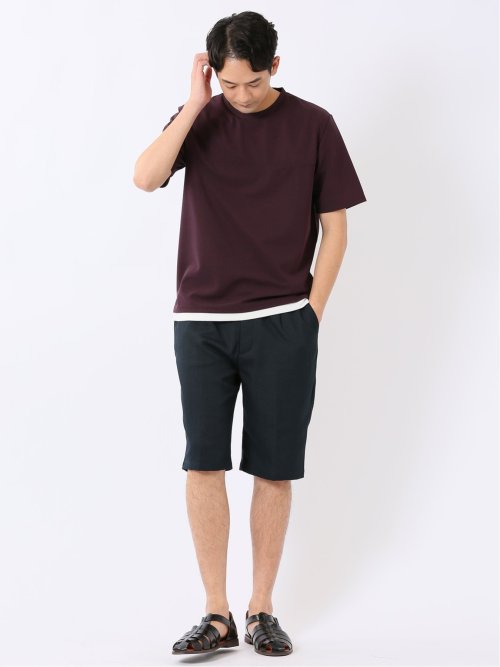 ストレッチ テックリネン パナマ バックシャーリング ショート パンツ メンズ