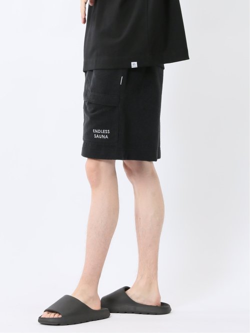 Sauna Camp×T/Q パイルショーツ ショートパンツ 黒 メンズ(セットアップ可能)
