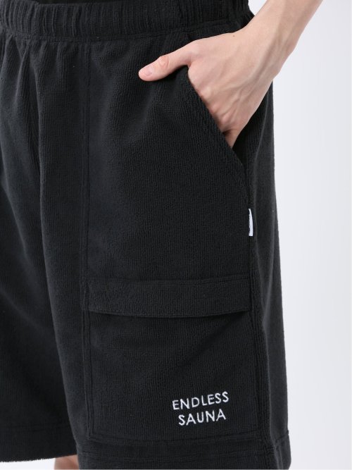 Sauna Camp×T/Q パイルショーツ ショートパンツ 黒 メンズ(セットアップ可能)