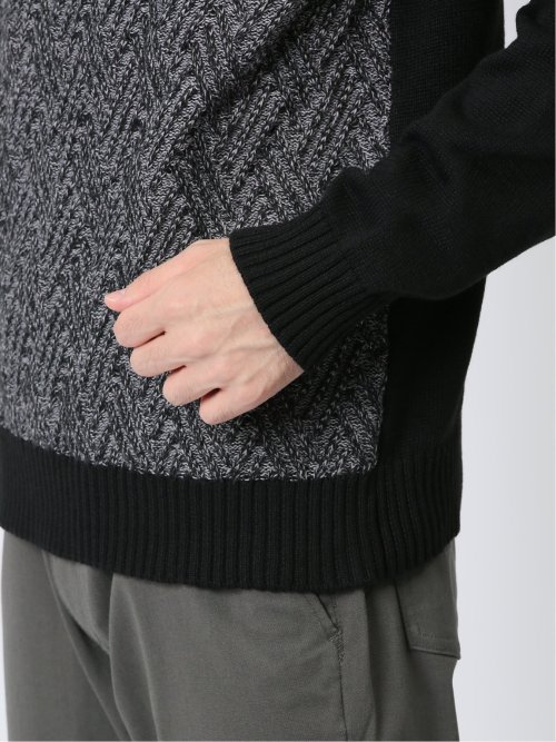 二重臼柄 クルーネックニット