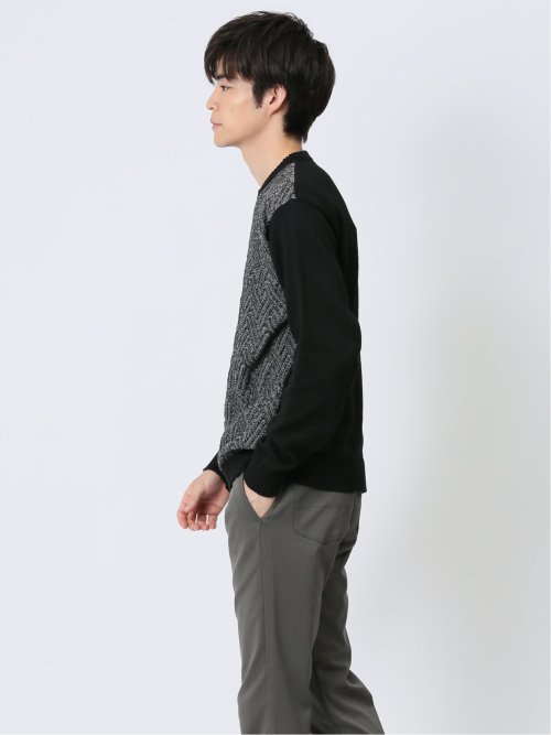 二重臼柄 クルーネックニット