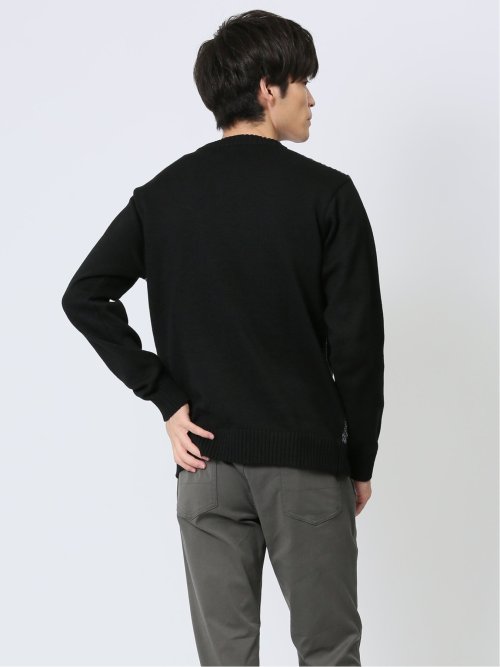 二重臼柄 クルーネックニット