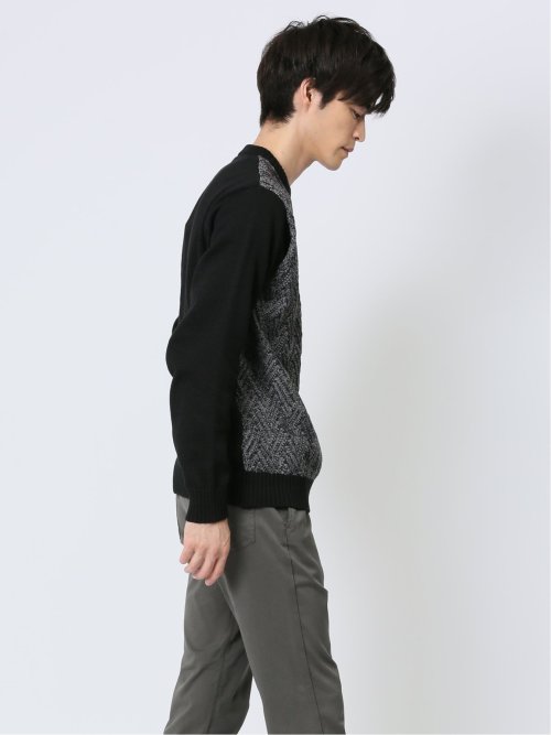 二重臼柄 クルーネックニット