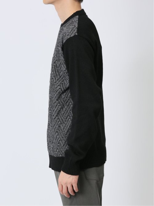 二重臼柄 クルーネックニット