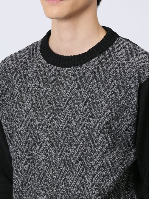 二重臼柄 クルーネックニット