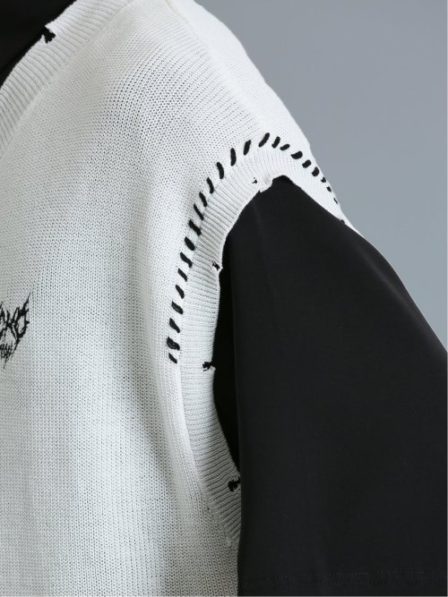 SD×PSYCHONATION ステッチダメージ BIGニットベスト