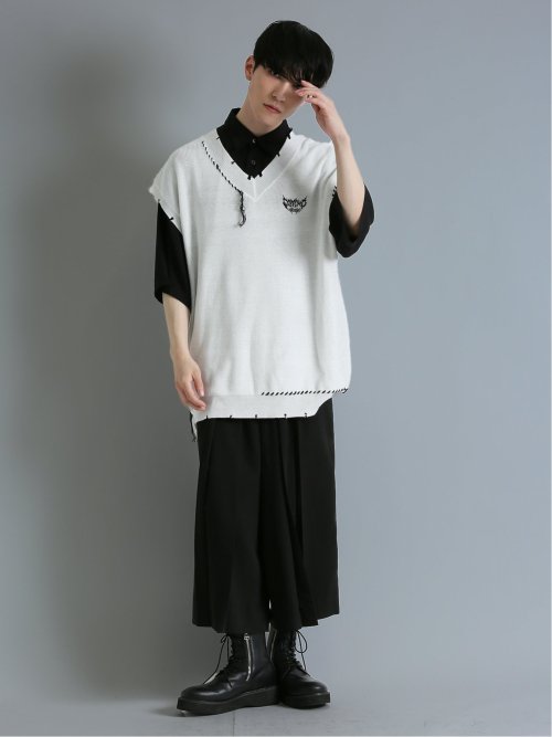 SD×PSYCHONATION ステッチダメージ BIGニットベスト