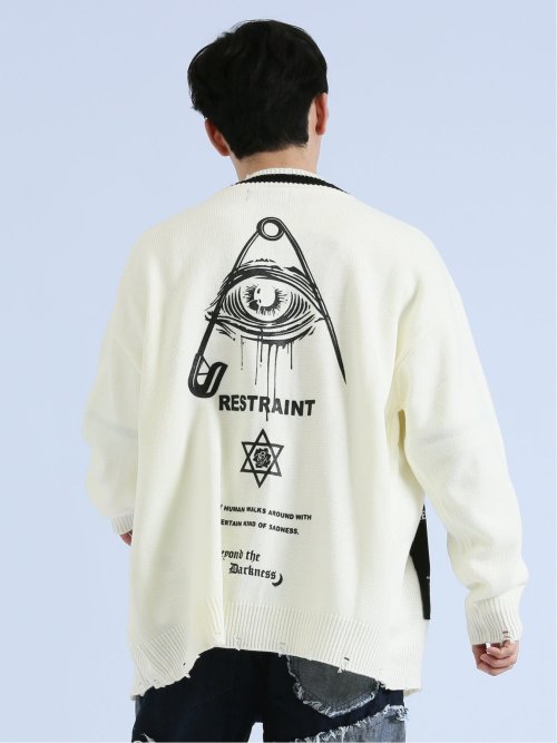 SD×PSYCHONATION アイコンワッペン ニットカーディガン