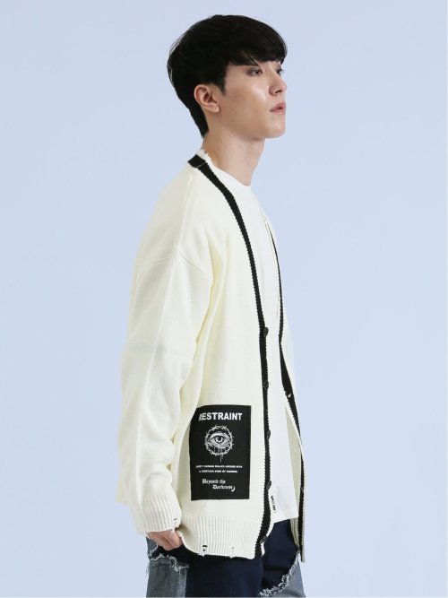 SD×PSYCHONATION アイコンワッペン ニットカーディガン