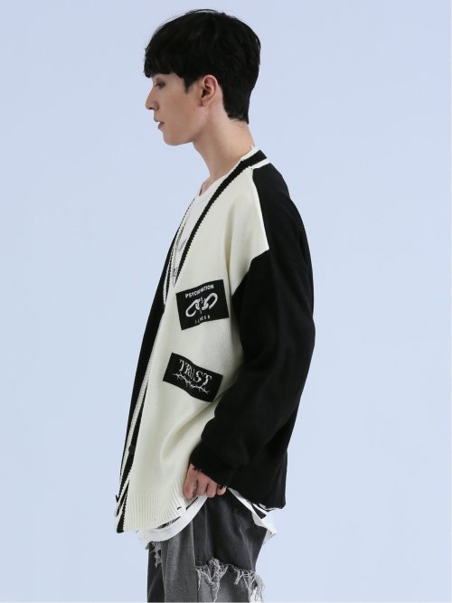 SD×PSYCHONATION アイコンワッペン ニットカーディガン