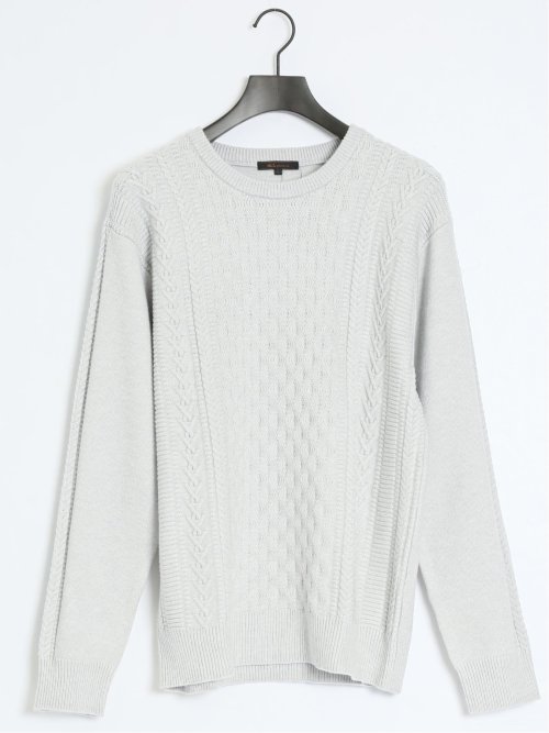 ストレッチウォッシャブル ふわもちケーブル編 クルーニット