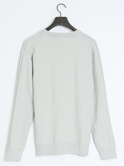 ストレッチウォッシャブル ふわもちケーブル編 クルーニット