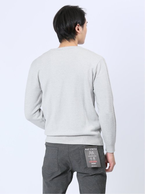 ストレッチウォッシャブル ふわもちケーブル編 クルーニット