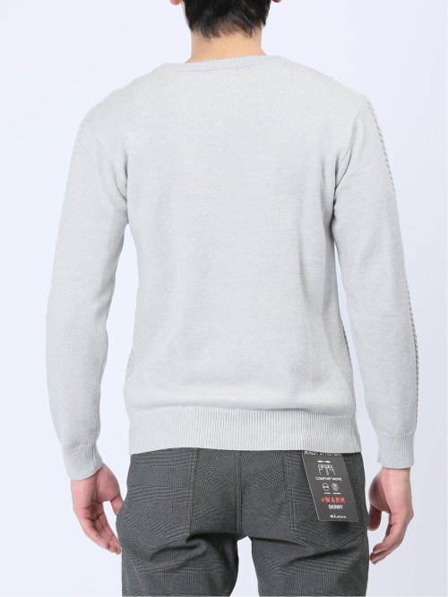 ストレッチウォッシャブル ふわもちケーブル編 クルーニット