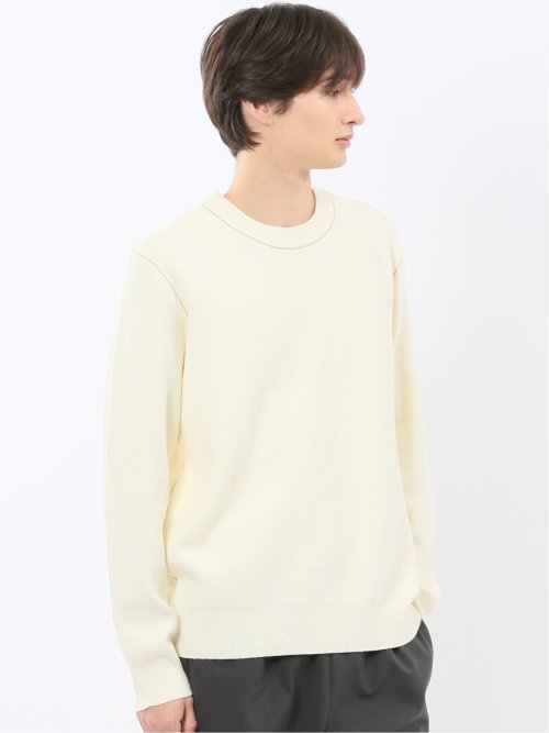 ウォッシャブル ストレッチ クルーニット