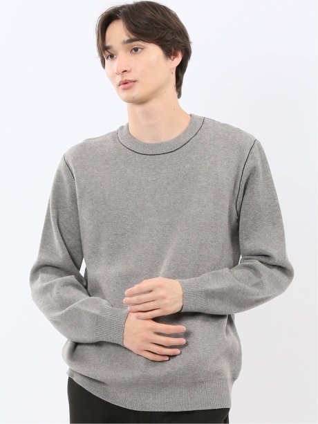 ウォッシャブル ストレッチ クルーニット