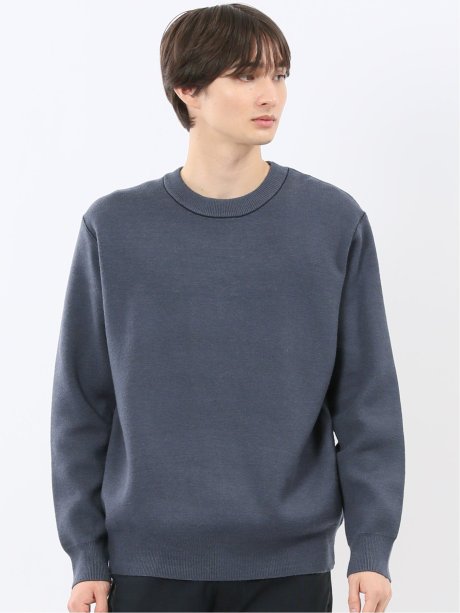 ウォッシャブル ストレッチ クルーニット