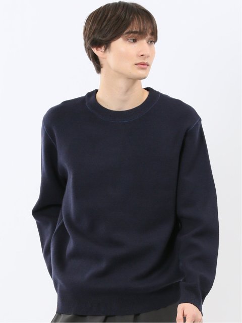 ウォッシャブル ストレッチ クルーニット