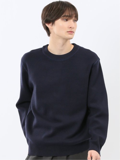 ウォッシャブル ストレッチ クルーニット