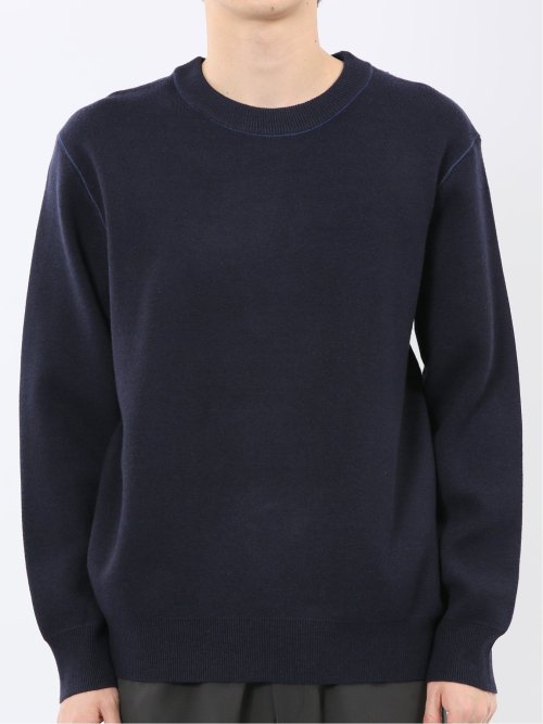 ウォッシャブル ストレッチ クルーニット