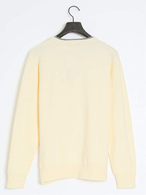 ストレッチウォッシャブル ふわもち編地MIX クルーニット