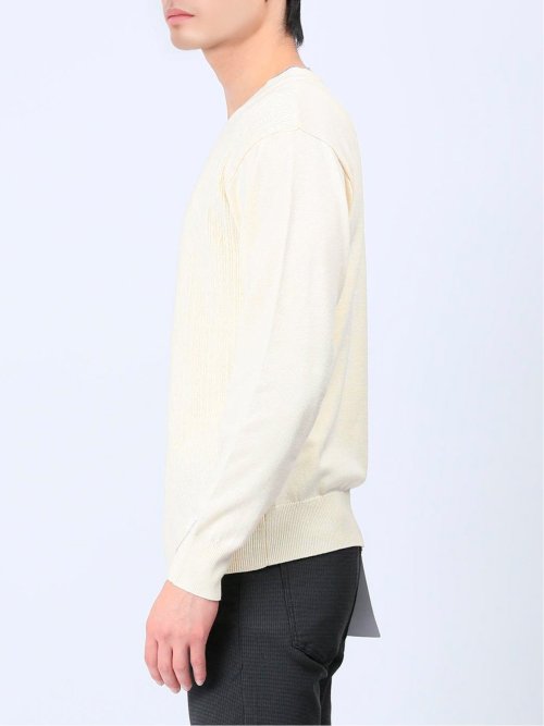 ストレッチウォッシャブル ふわもち編地MIX クルーニット