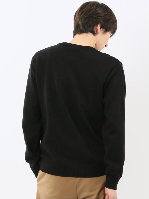 ウォッシャブル ストレッチ 編地切替 クルーニット