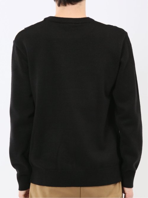 ウォッシャブル ストレッチ 編地切替 クルーニット