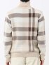 ウォッシャブル ストレッチ チェック柄 タートルニット