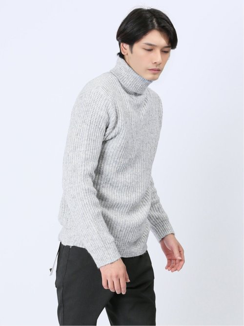 メランジ畦編 タートルニット