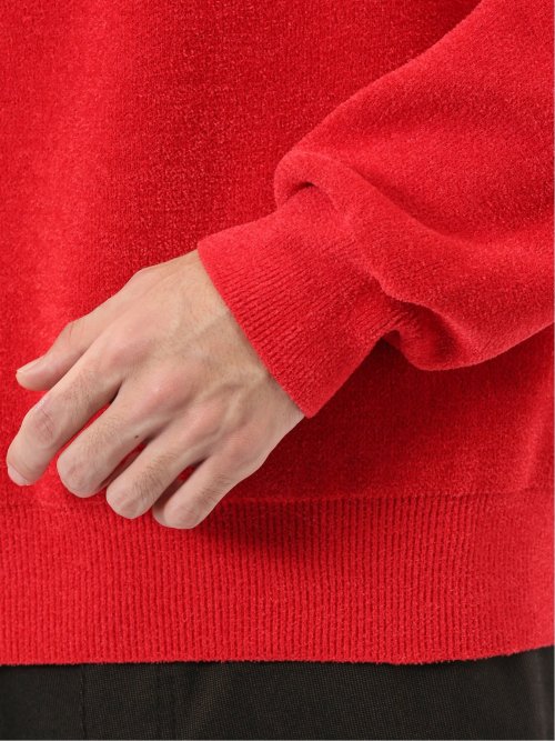 ハンドウォッシャブル ストレッチ シェニールヤーン クルーニット