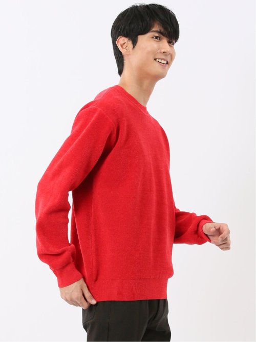 ハンドウォッシャブル ストレッチ シェニールヤーン クルーニット