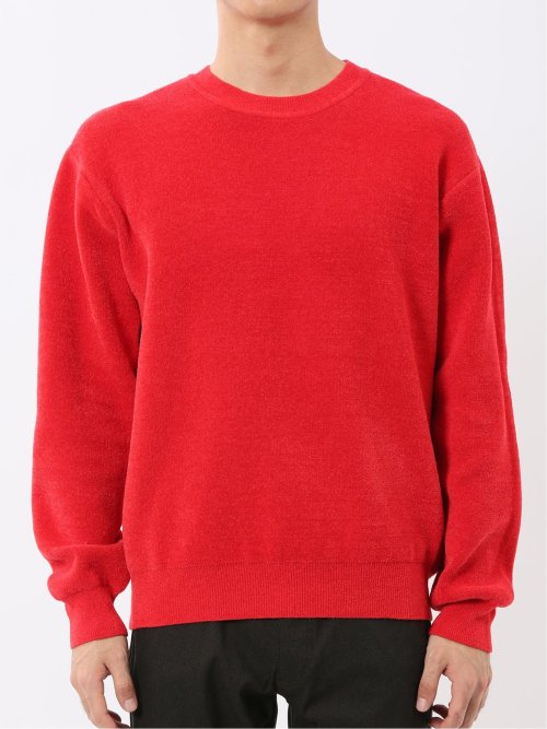 ハンドウォッシャブル ストレッチ シェニールヤーン クルーニット