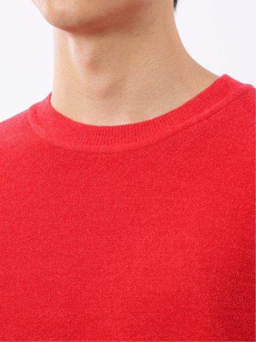 ハンドウォッシャブル ストレッチ シェニールヤーン クルーニット