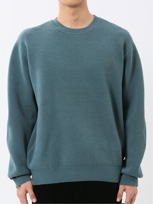 ハンドウォッシャブル ストレッチ シェニールヤーン クルーニット