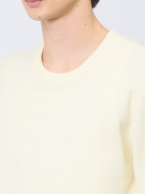 ふわもち 鹿の子編み クルーニット