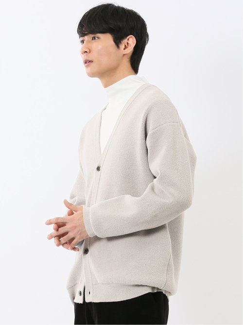 ハンドウォッシャブル ストレッチ シェニールヤーン ニットカーディガン