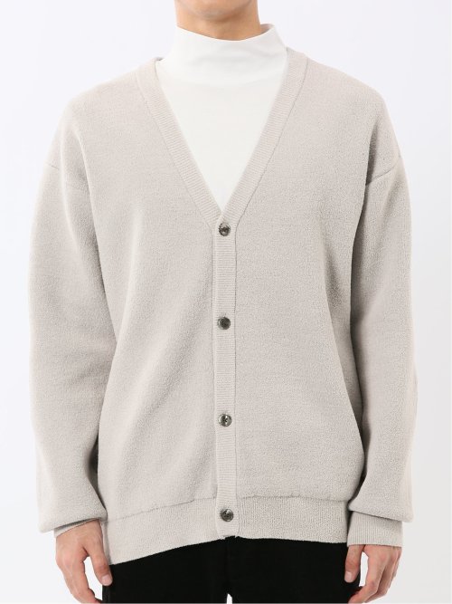 ハンドウォッシャブル ストレッチ シェニールヤーン ニットカーディガン